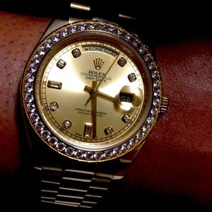 gold watch with diamonds